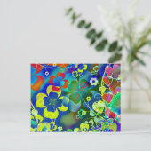 青緑の花 ポストカード (スタンド正面)