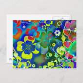 青緑の花 ポストカード (正面/裏面)