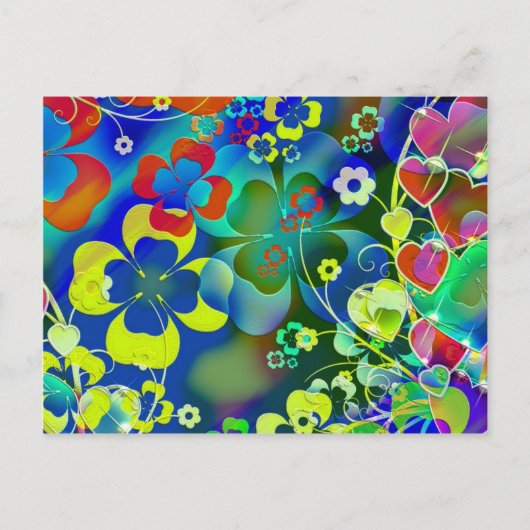 青緑の花 ポストカード (正面)