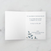 青緑の葉とライトベリーの折り紙 招待状 (内部)