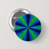 青緑の虹色の象の皮の革の光学 缶バッジ (正面&裏面)