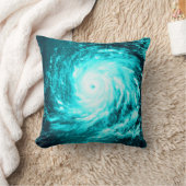 青緑の螺線形水渦 クッション (ブランケット)