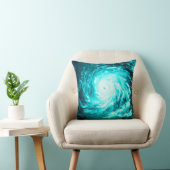 青緑の螺線形水渦 クッション (椅子)