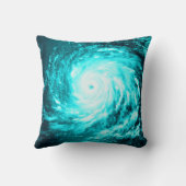 青緑の螺線形水渦 クッション (裏面)