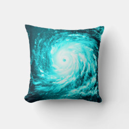青緑の螺線形水渦 クッション