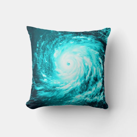 青緑の螺線形水渦 クッション (正面)