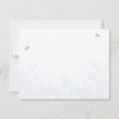 青緑の野生の花のビー・ウェディング・ＲＳＶＰ サンキューカード (裏面)