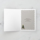 青緑の金ゴールドの格子縞の多彩なクリスマスツリー シーズンカード (内部)