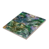 青緑の金ゴールドインク抽象芸術 タイル (側面)