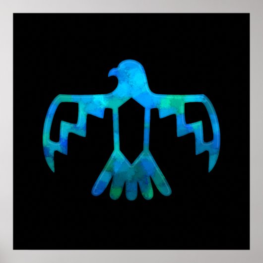 青緑の雷鳥のポスター ポスター (正面)