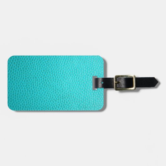 青緑の革質パターン ラゲッジタグ (正面横)