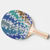 青緑の黄色のパタユニークーン  卓球ラケット (横)