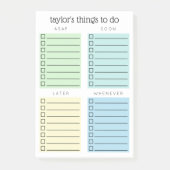 青緑の黄色を行う整理された物事 ポストイット (正面)