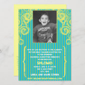 青緑は招待状Upshernishの渦巻きます 招待状 (正面/裏面)