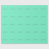 青緑エレガント筆書名 ラッピングペーパー (フラット)