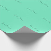 青緑エレガント筆書名 ラッピングペーパー (角)