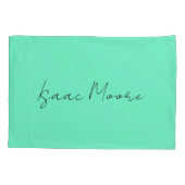 青緑エレガント筆書名 枕カバー (裏面)