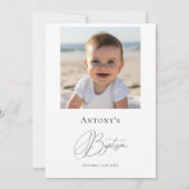 青緑クロス 洗礼 祝祷 招待状 (裏面)