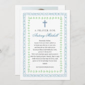 青緑クロス 洗礼 祝祷 招待状 (正面/裏面)