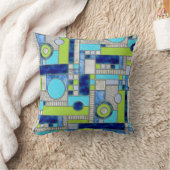 青緑ステンドグラス クッション (ブランケット)