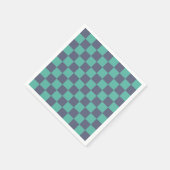青緑チェッカーボード スタンダードカクテルナプキン (角)