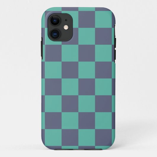 青緑チェッカーボード Case-Mate iPhoneケース (裏面)
