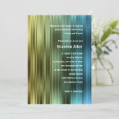青緑バーの(ユダヤ教の)バル・ミツバーの金ゴールドは縞で飾ります 招待状 (スタンド正面)