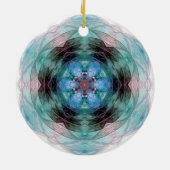 青緑ピンクのフローラ星模様 セラミックオーナメント (裏面)