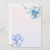 青緑ピンクの花のモダンでおしゃれな水彩画 招待状 (裏面)