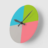 青緑ピンクグレー ラウンド壁時計 (傾斜)