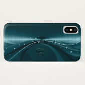 青緑フェイク金属モダン波 Case-Mate iPhoneケース (裏面(横))