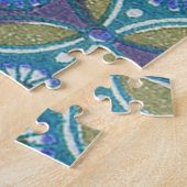 青緑ボホ素朴幾何学円パターン ジグソーパズル (側面)