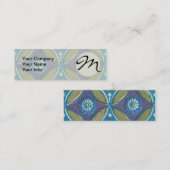 青緑ボホ素朴幾何学円パターン スキニー名刺 (正面/裏面)