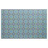 青緑ボホ素朴幾何学円パターン ファブリック (ファットクウォーター)