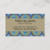 青緑ボホ素朴幾何学円パターン 名刺 (裏面)