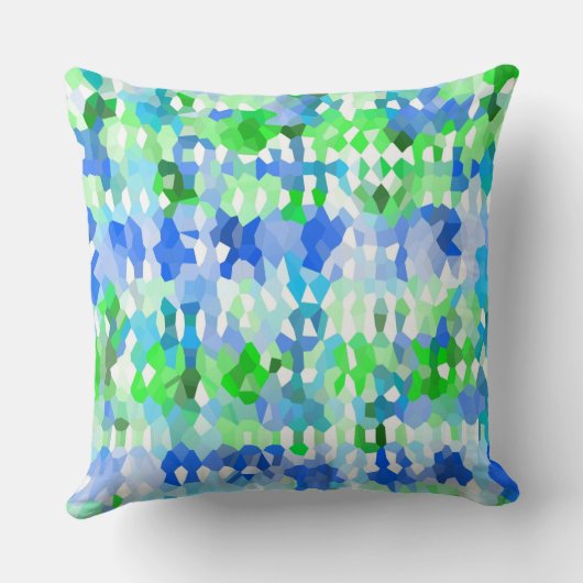 青緑モザイク クッション (裏面)