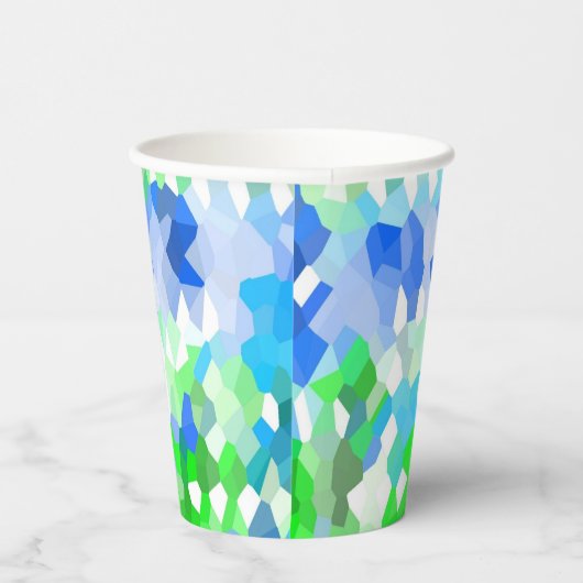青緑モザイク 紙コップ (右)