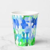 青緑モザイク 紙コップ (正面)