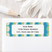 青緑六角レトロ70のパターン ラベル (インサイチュ)