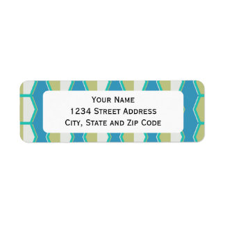 青緑六角レトロ70のパターン ラベル