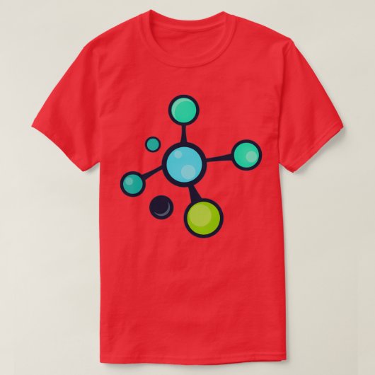 青緑分子科学パターン Tシャツ (デザイン正面)