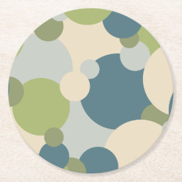 青緑分子紙コースター ラウンドペーパーコースター
