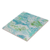 青緑及び白の海は渦巻の絵画をインスパイア タイル (側面)