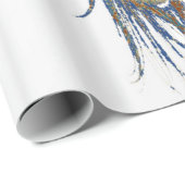 青緑孔雀羽芸術 ラッピングペーパー (ロールコーナー)