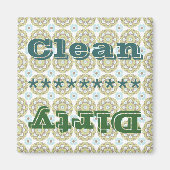 青緑模様清浄汚れ食洗機磁石 マグネット (正面)