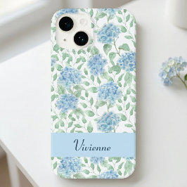 青緑水彩のワイルドフラワーネーム Case-Mate iPhone 14ケース