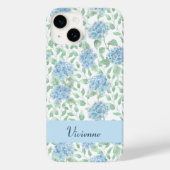 青緑水彩のワイルドフラワーネーム Case-Mate iPhoneケース (裏面)