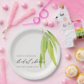 青緑水色紅葉オリーブブライダルシャワー ペーパープレート (パーティー)