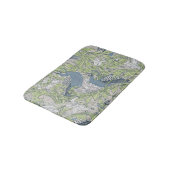 青緑灰の孔雀園 バスマット (アングル)