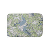 青緑灰の孔雀園 バスマット (正面)